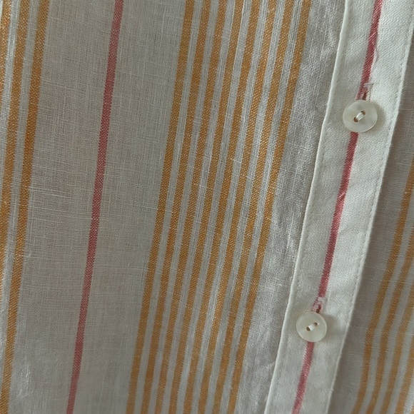 Spartina 449 Womens Striped Long Sleeve Linen Button Down Top Size XS Coastal - Picture 3 of 6